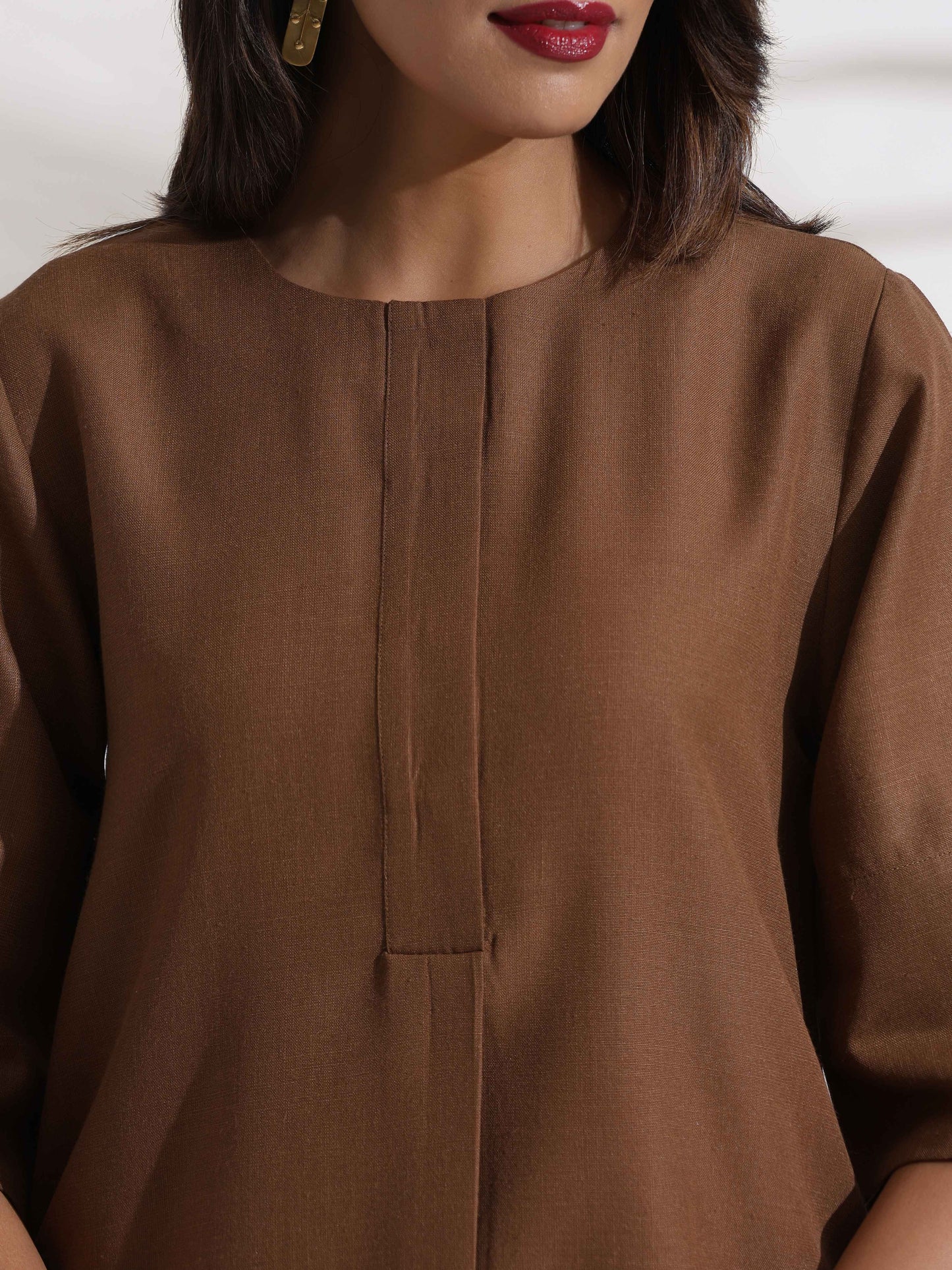trueBrowns Brown Slub Co-ord Set