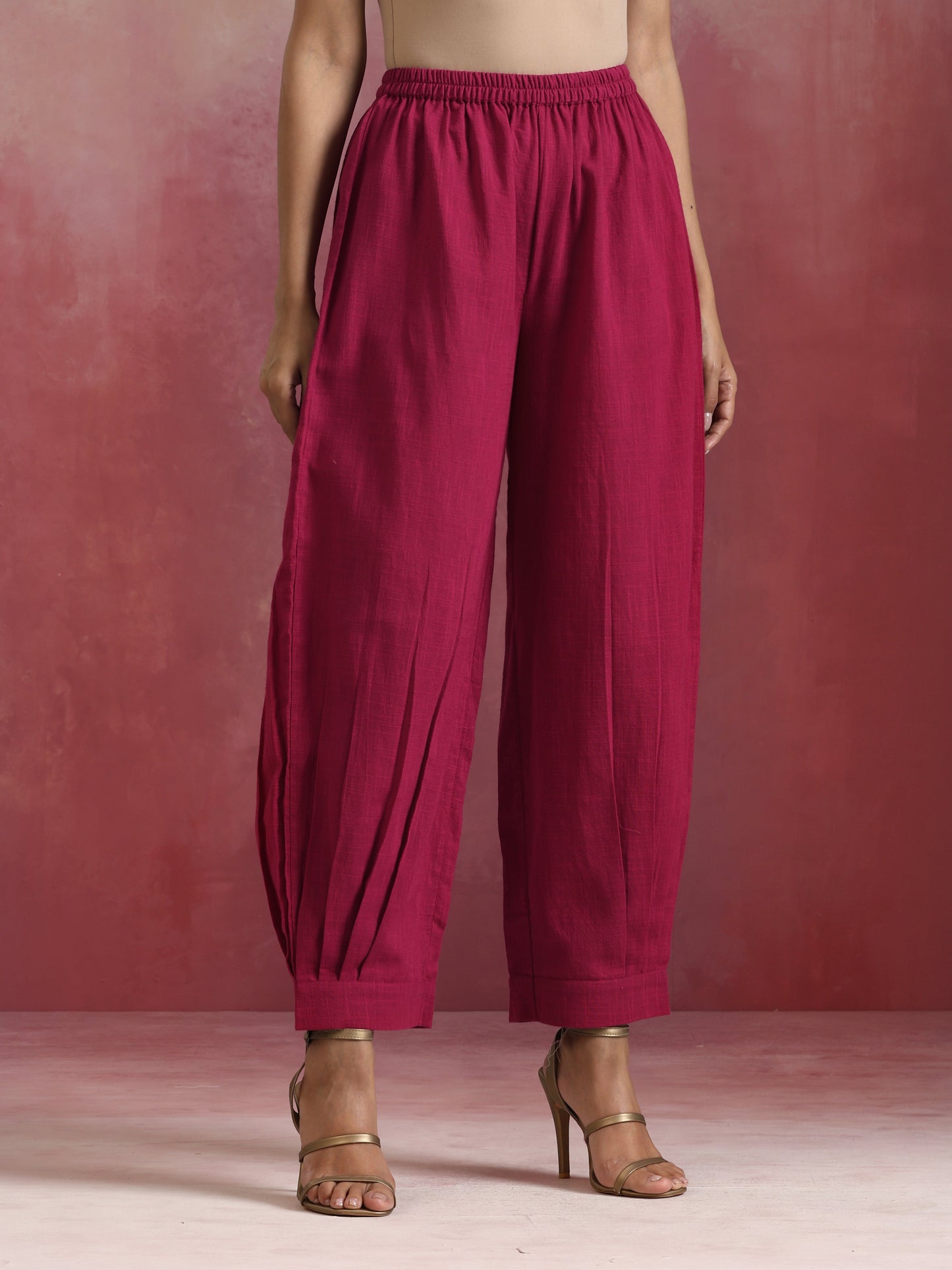 trueBrowns Magenta Cotton Kurta Co-ord set