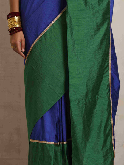 trueBrowns Blue Silk Ready To Wear Saree