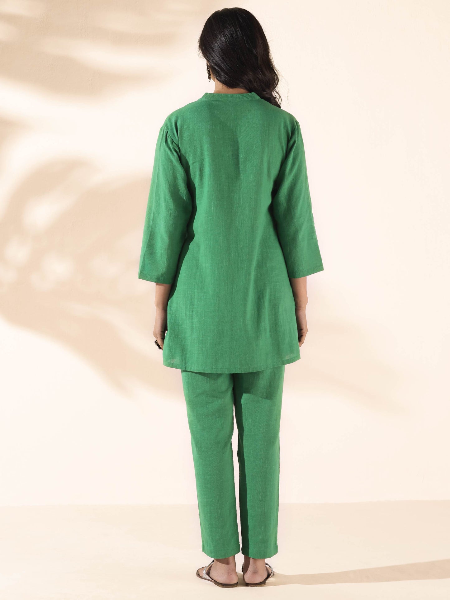 trueBrowns Green Cotton Relaxed Co-ord Set LP