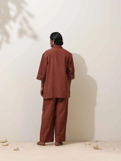 trueBrowns Brown Cotton Co-Ord Set