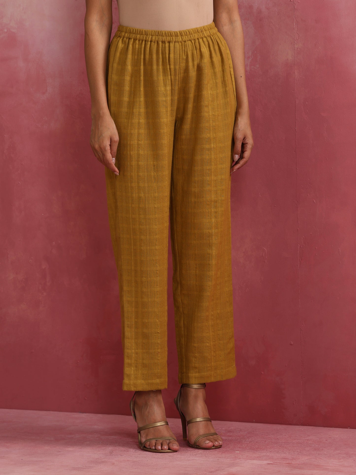 trueBrowns Mustard Cotton Dobby Co-ord set