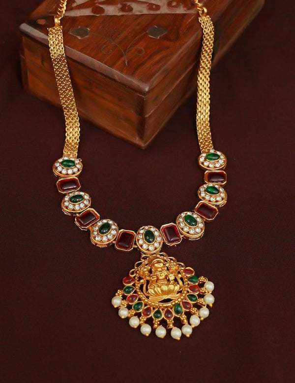 Traditional Kemp Stone Lakshmi Necklace