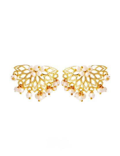 Gold Toned Pearl Clustering Stud Earrings LP- 48Hr Delivery