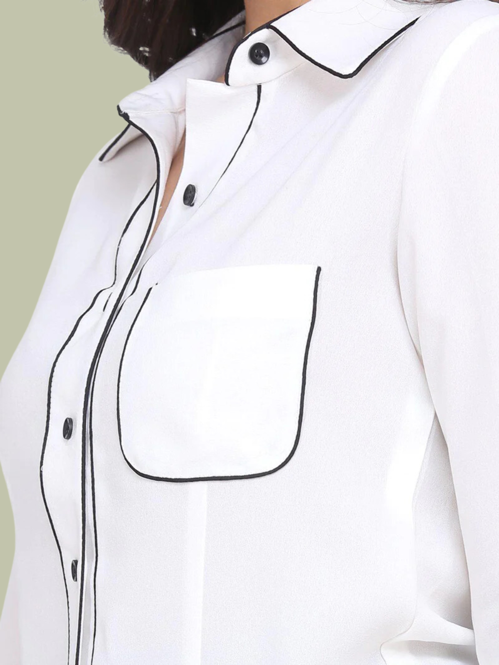 Regular Fit Poly Moss Collared Shirt - White