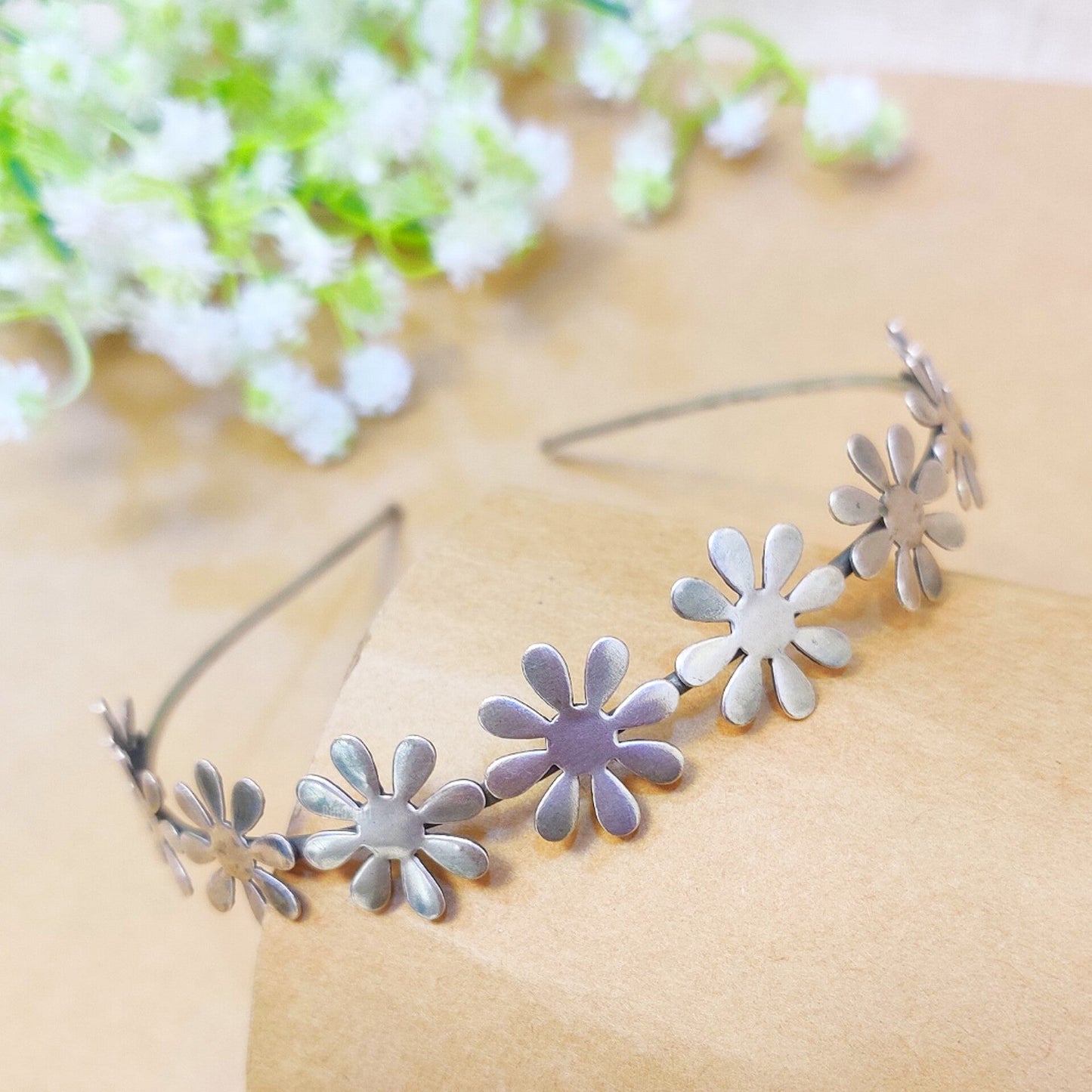 Oxidised Floral hair band