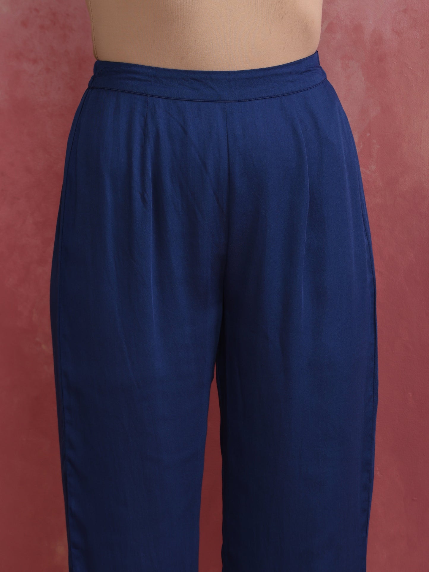trueBrowns Blue Modal Front Slit Kurta set