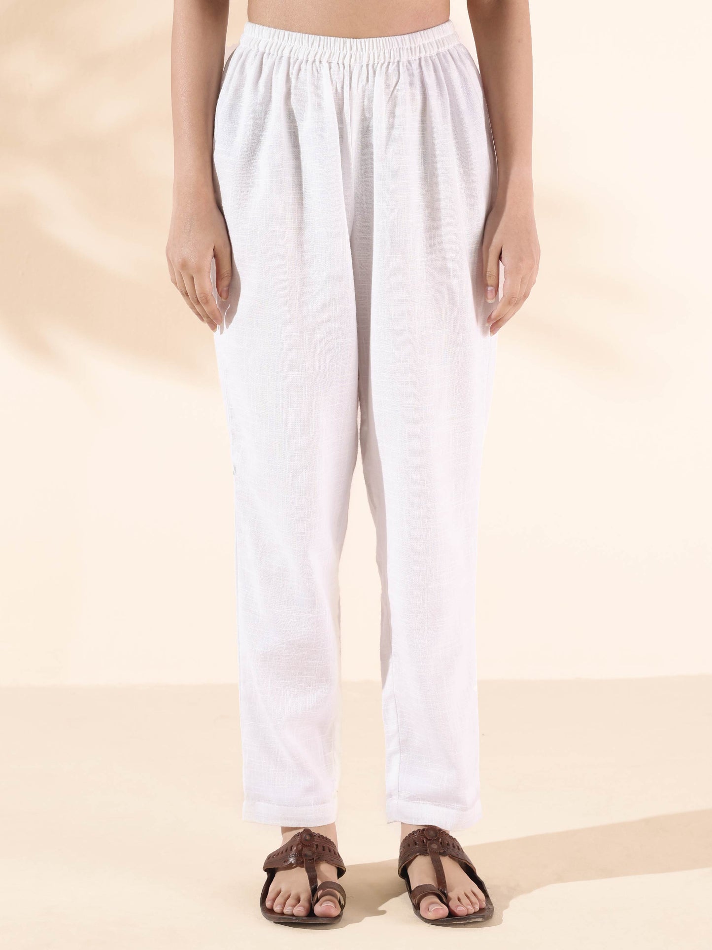 trueBrowns White Cotton Relaxed Co-ord Set