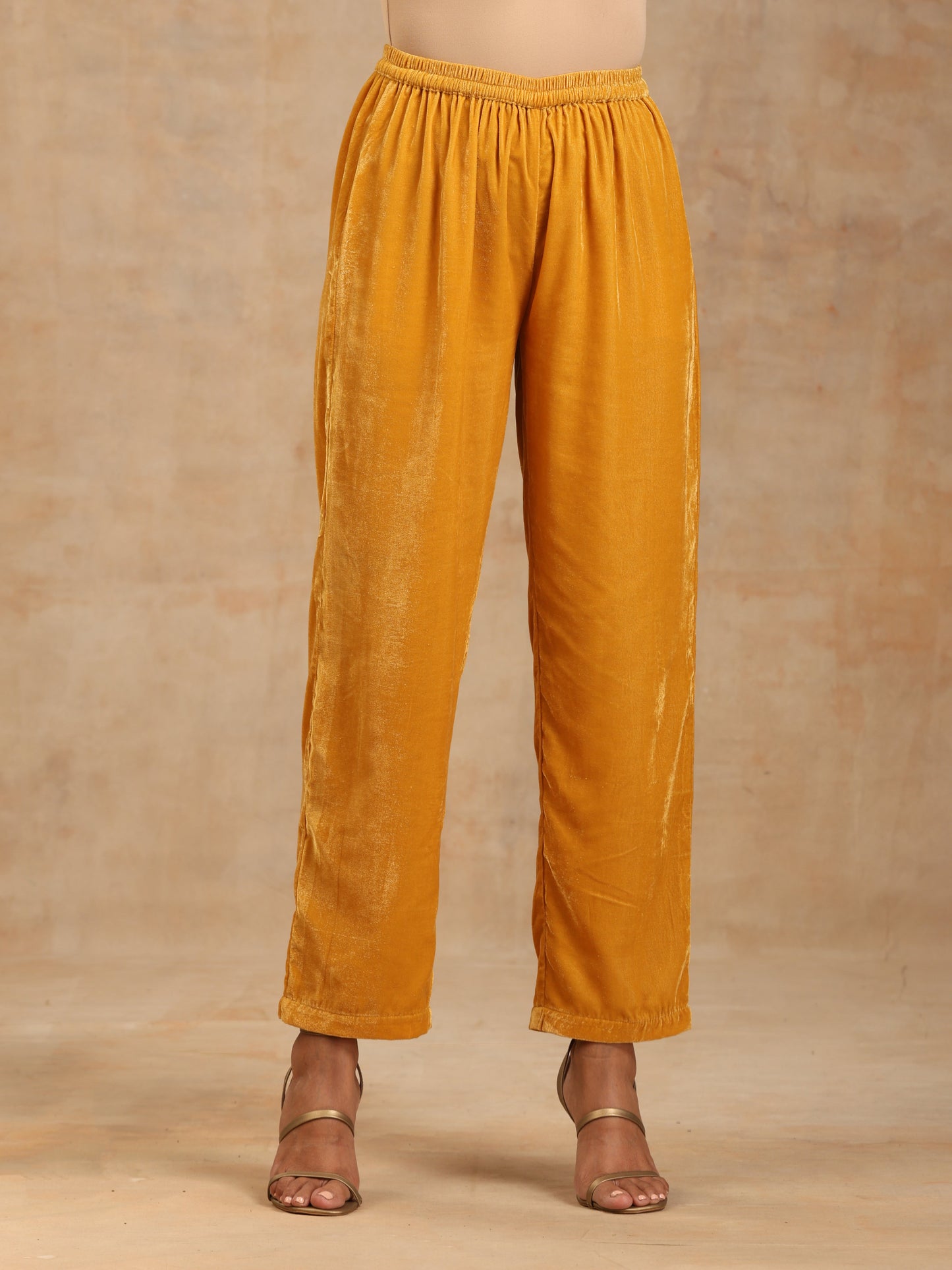 trueBrowns Wine Velvet Placket Embroidered Co-ord Set