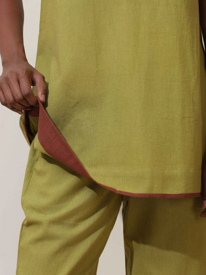 trueBrowns Pear Green Cotton Linen Co-Ord Set