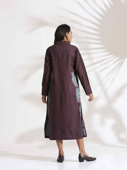 trueBrowns Cola Cotton Print A-line Dress