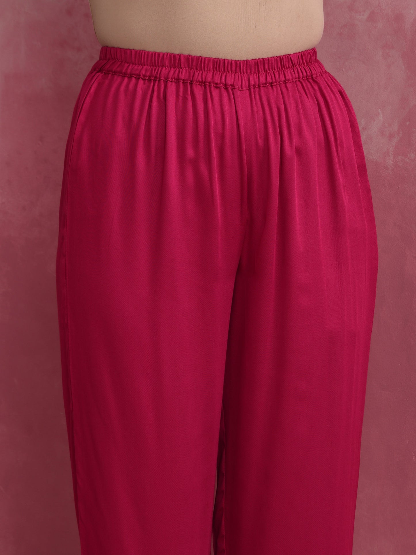 trueBrowns Magenta Highlow Modal Kurta Set