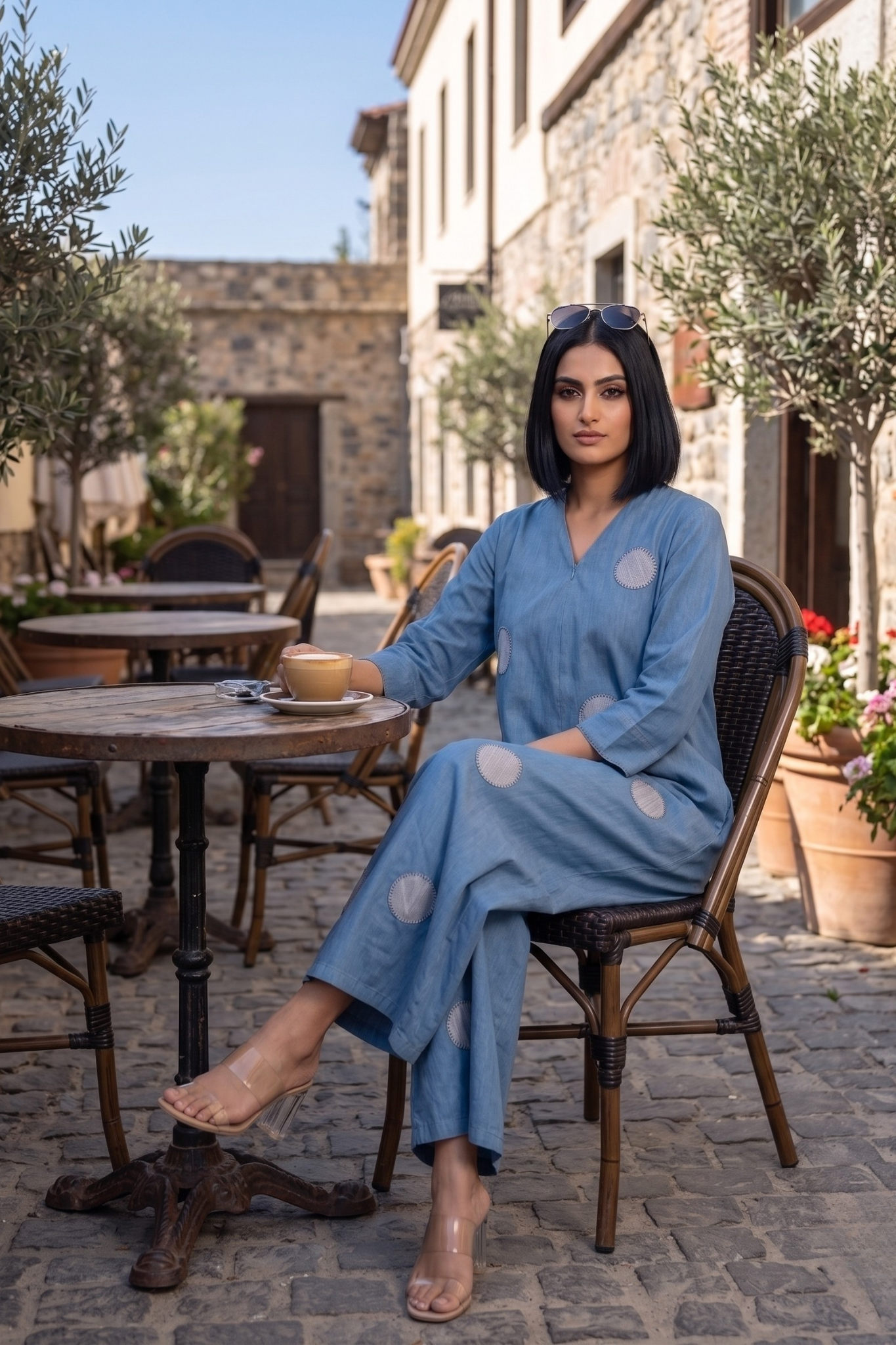 Skyloom Cotton Front Zipper Cotton Jumpsuit With Pockets & Sleeves