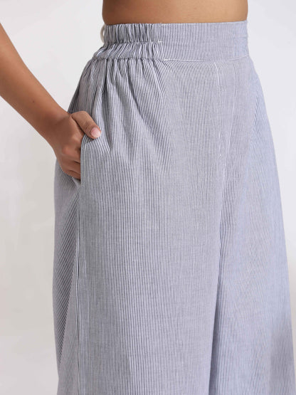 trueBrowns Grey Cotton Stripe Co-ord Set LP