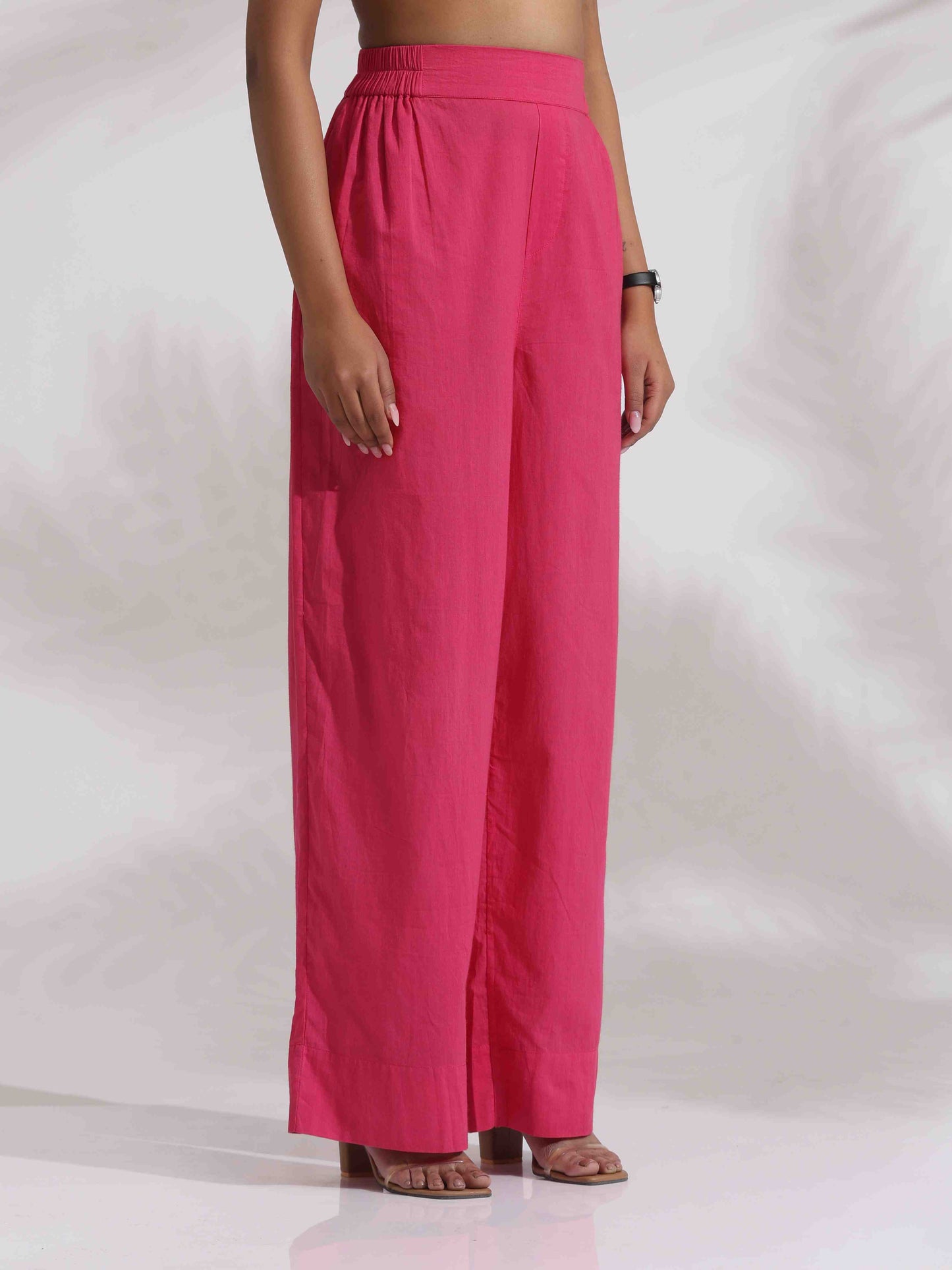 trueBrowns Pink Cotton Print Kurta Co-ord Set