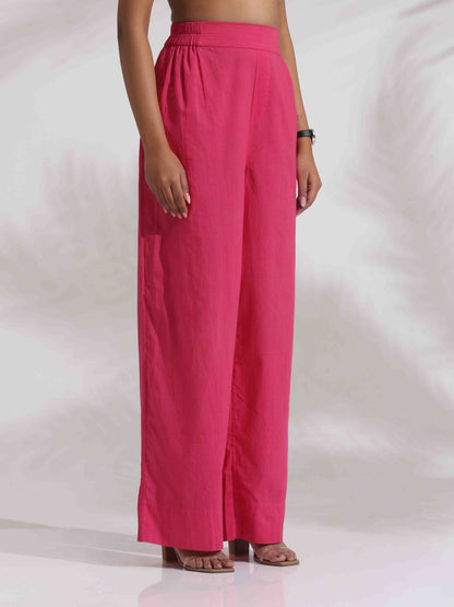 trueBrowns Pink Cotton Print Kurta Co-ord Set