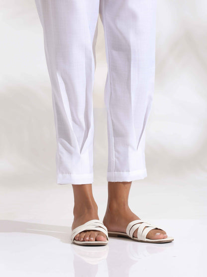 trueBrowns White Slub Co-ord Set