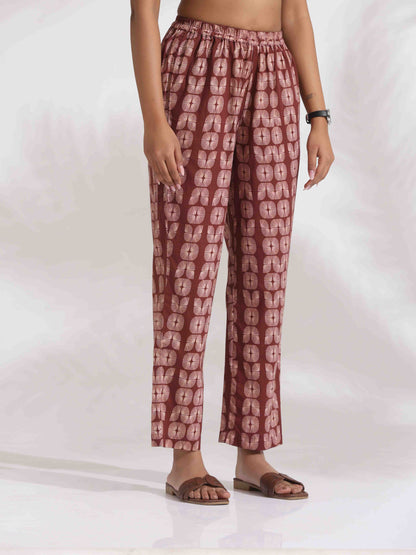 trueBrowns Brown Cotton Solid Kurta Co-ord Set
