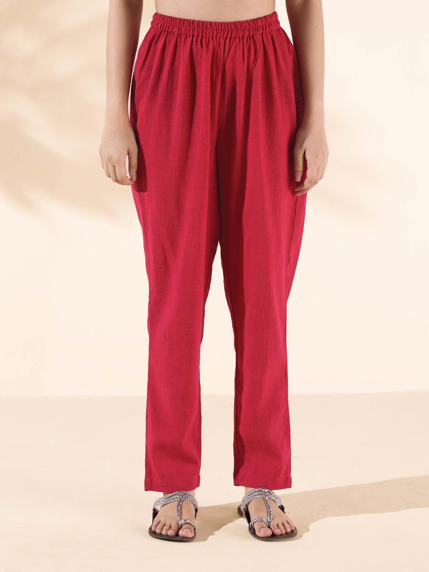 trueBrowns Lime Cotton Dobby Kurta Pant Set