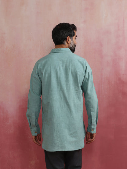 trueBrowns Men's Blue Cotton Kurta