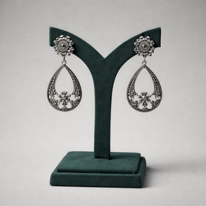 Oxidised Metal Teardrop Hanging Earrings LP- 48Hr Delivery
