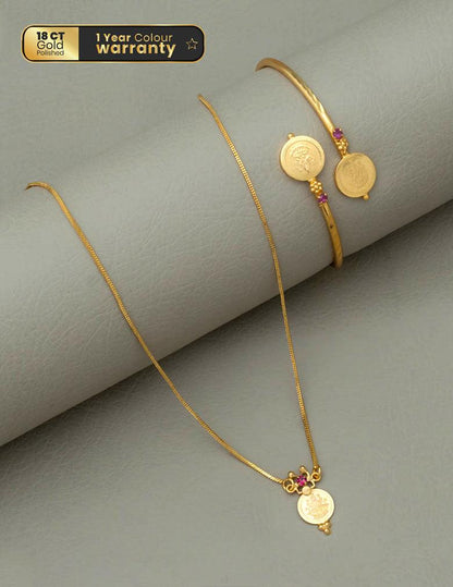 Gold Plated Kaashu Necklace Bangle Set LP- 48Hr Delivery