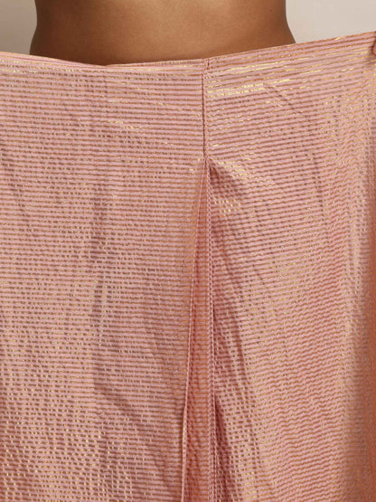 trueBrowns Pink Gold Lurex Ready To Wear Saree