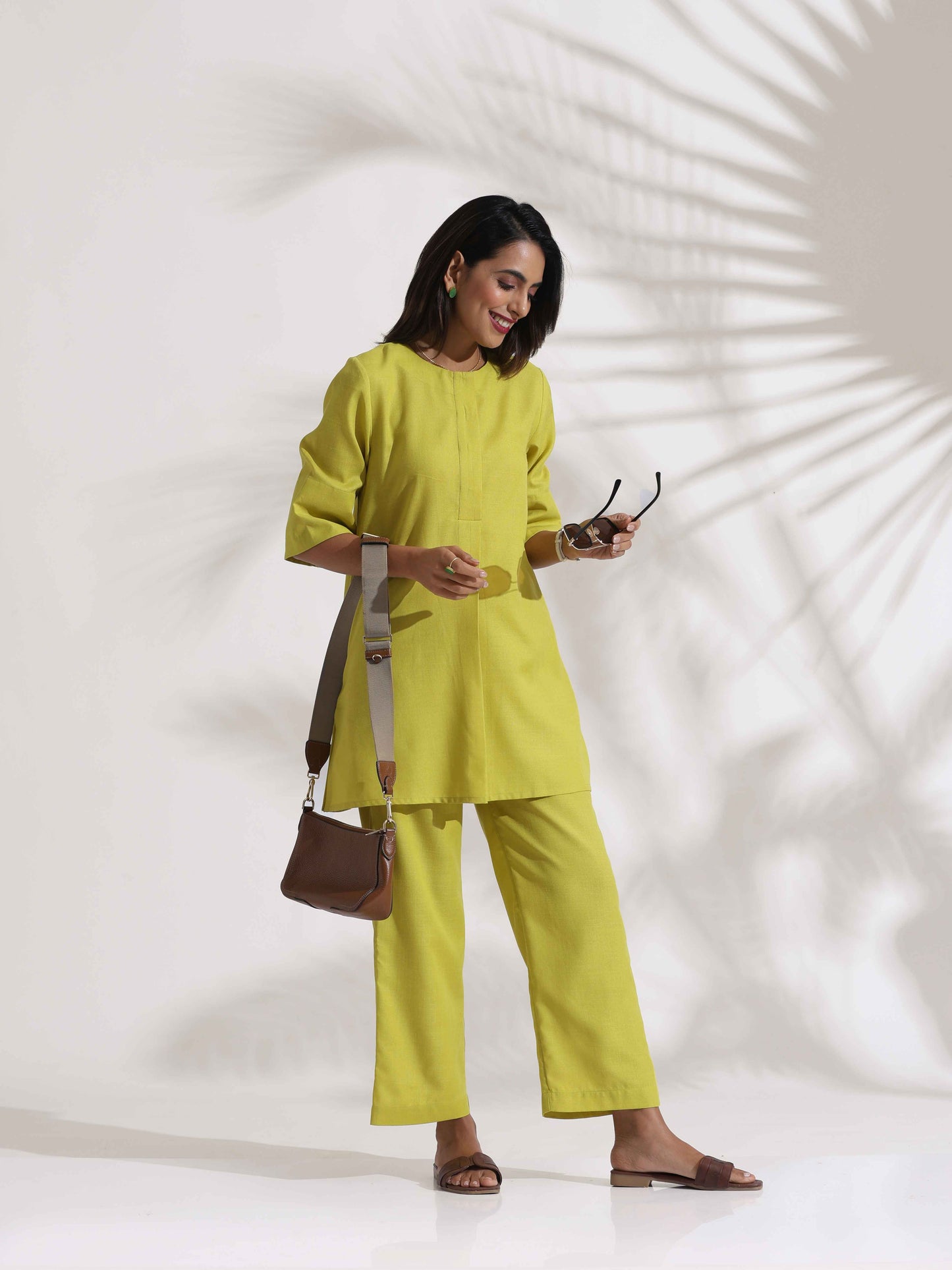 trueBrowns Lime Slub Co-ord Set