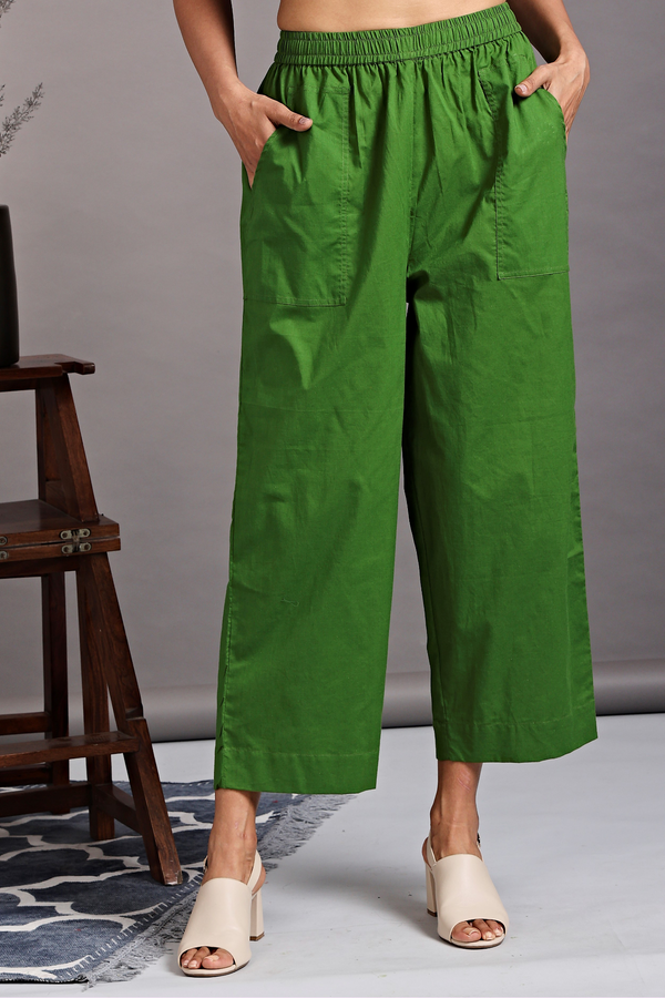 Maati Craft comfort fit cotton pants - olive green