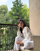 Gauze White Short Co-Ord Set