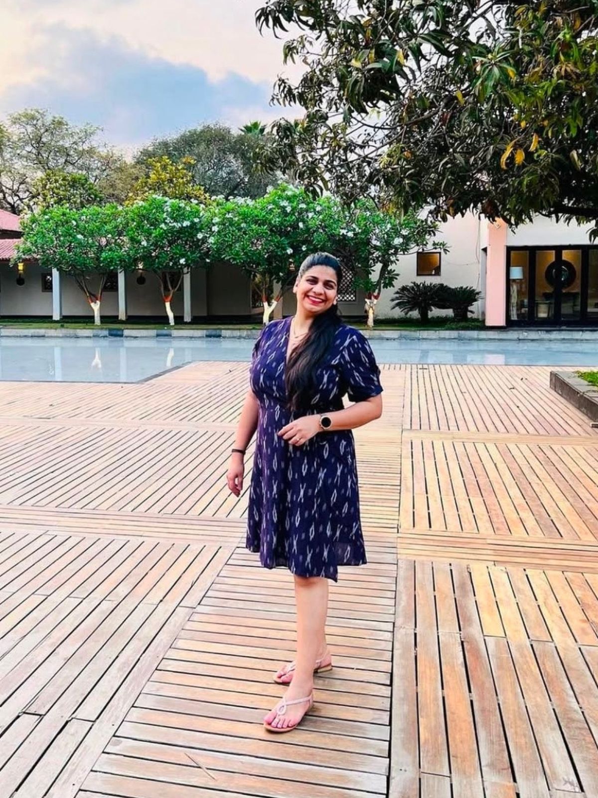 Aubergine Ikat Wrap Dress