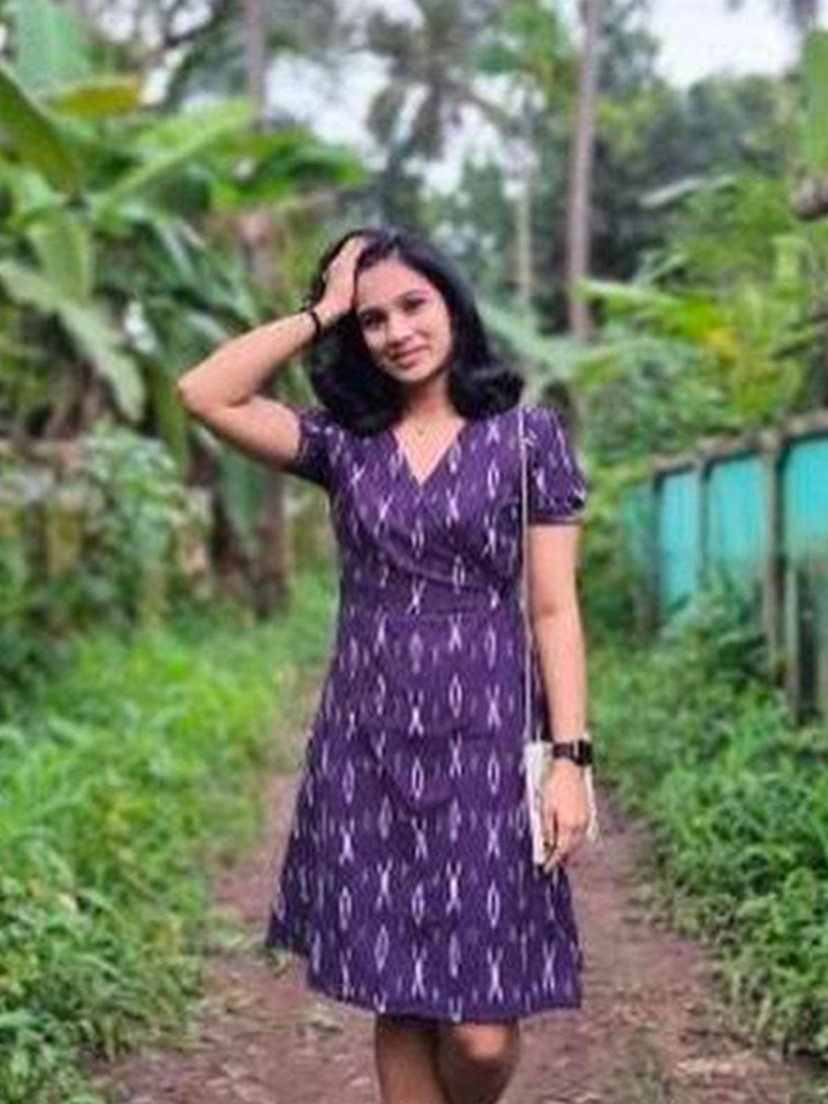 Aubergine Ikat Wrap Dress