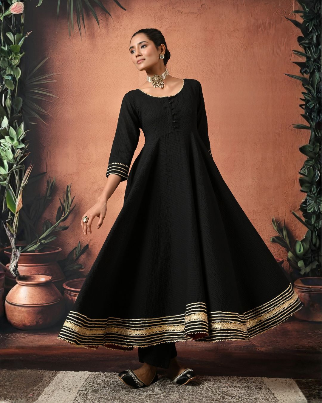 All That Glitters Anarkali Set Bo