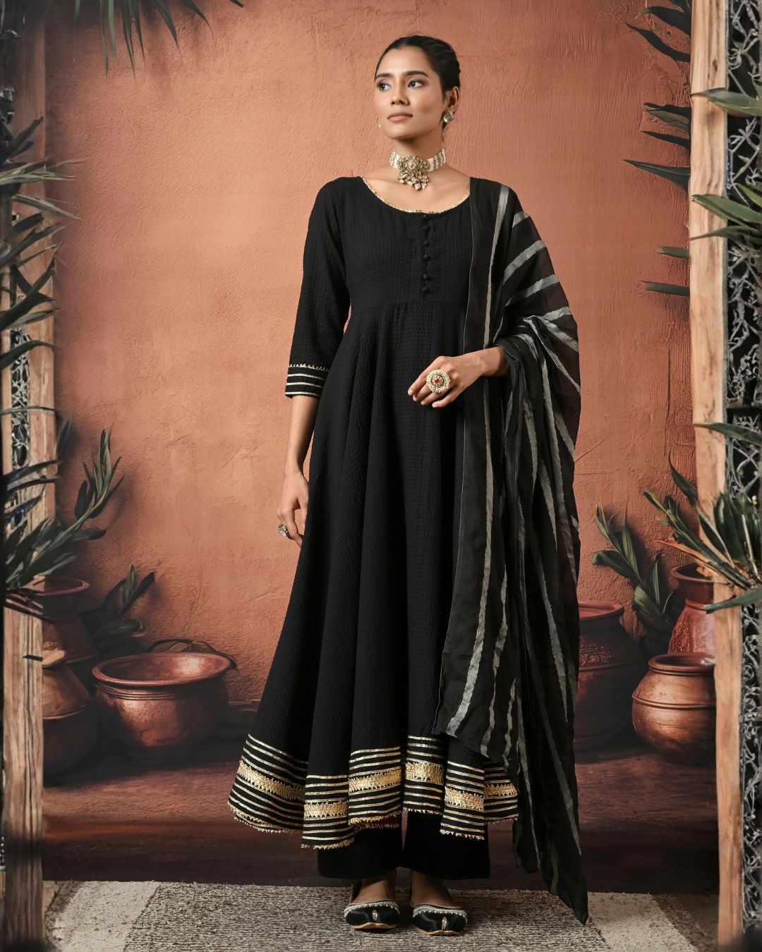 All That Glitters Anarkali Set Bo