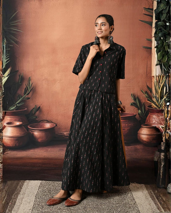 Mastani Black Ikat Skirt Bo