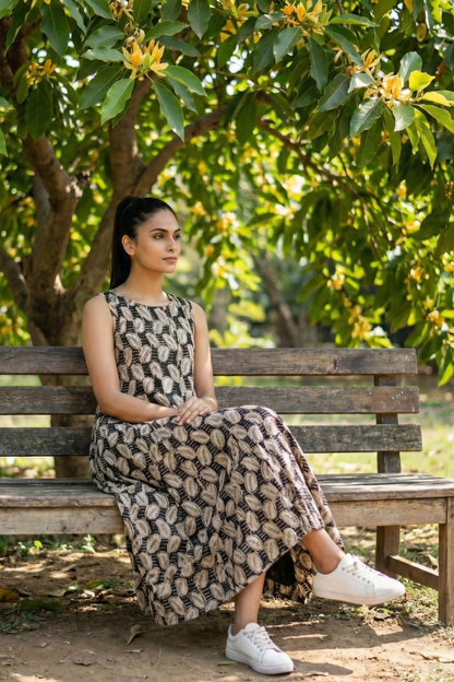 Maati Black Leafplay Long Sleeveless Dress