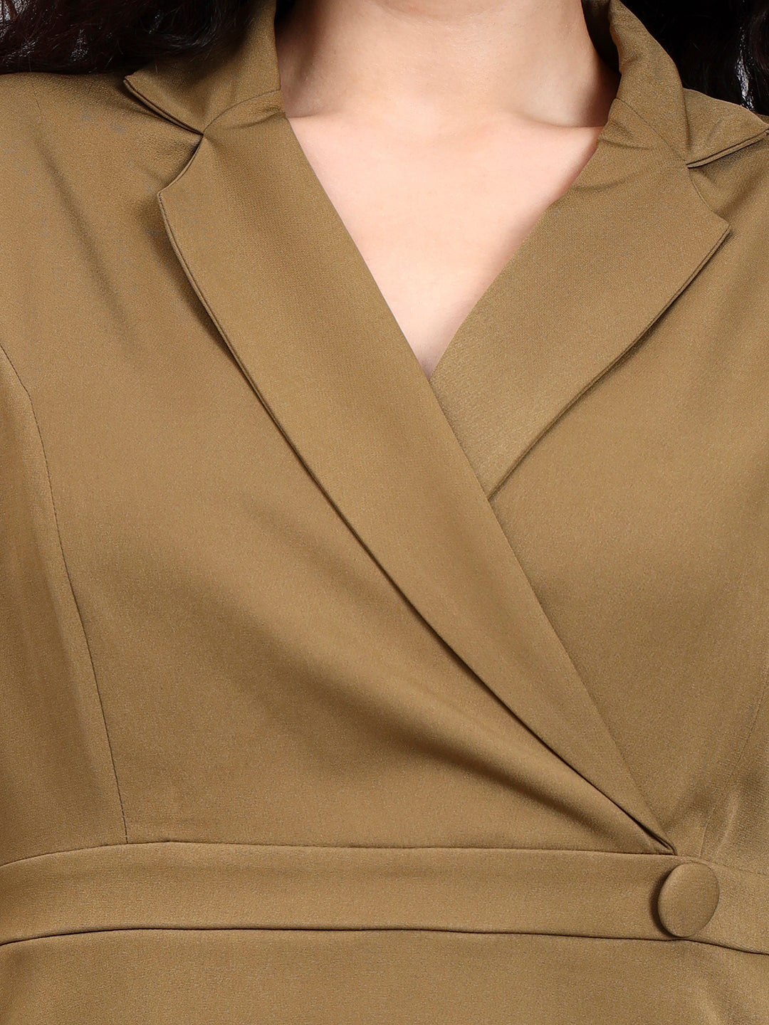 Powersutra Power Dressing Willow Green Co-Ord Set Wrap Top With Straight Trousers