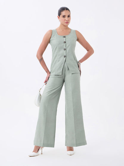 Women Green Sleeveless Co-ords