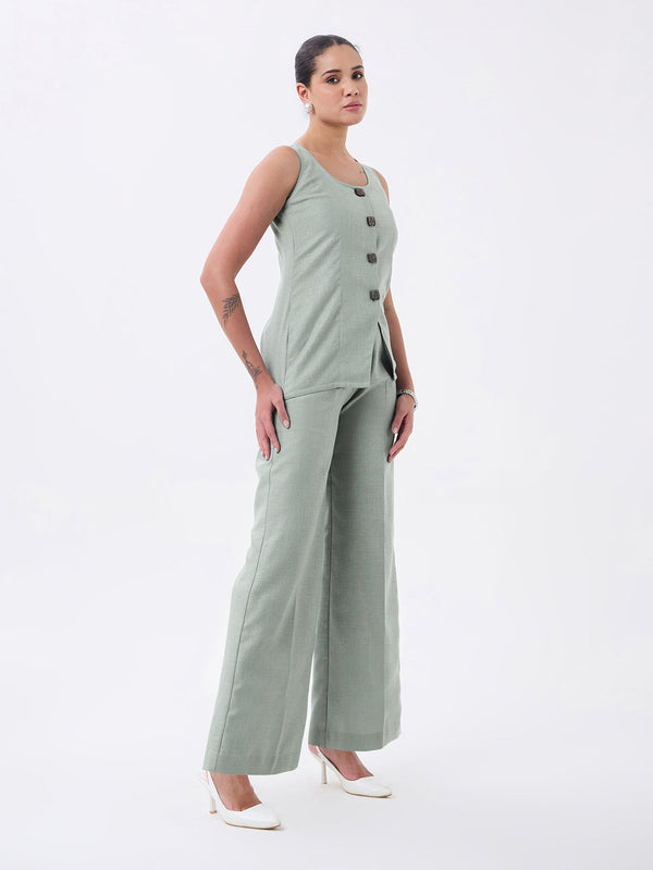 Women Green Sleeveless Co-ords