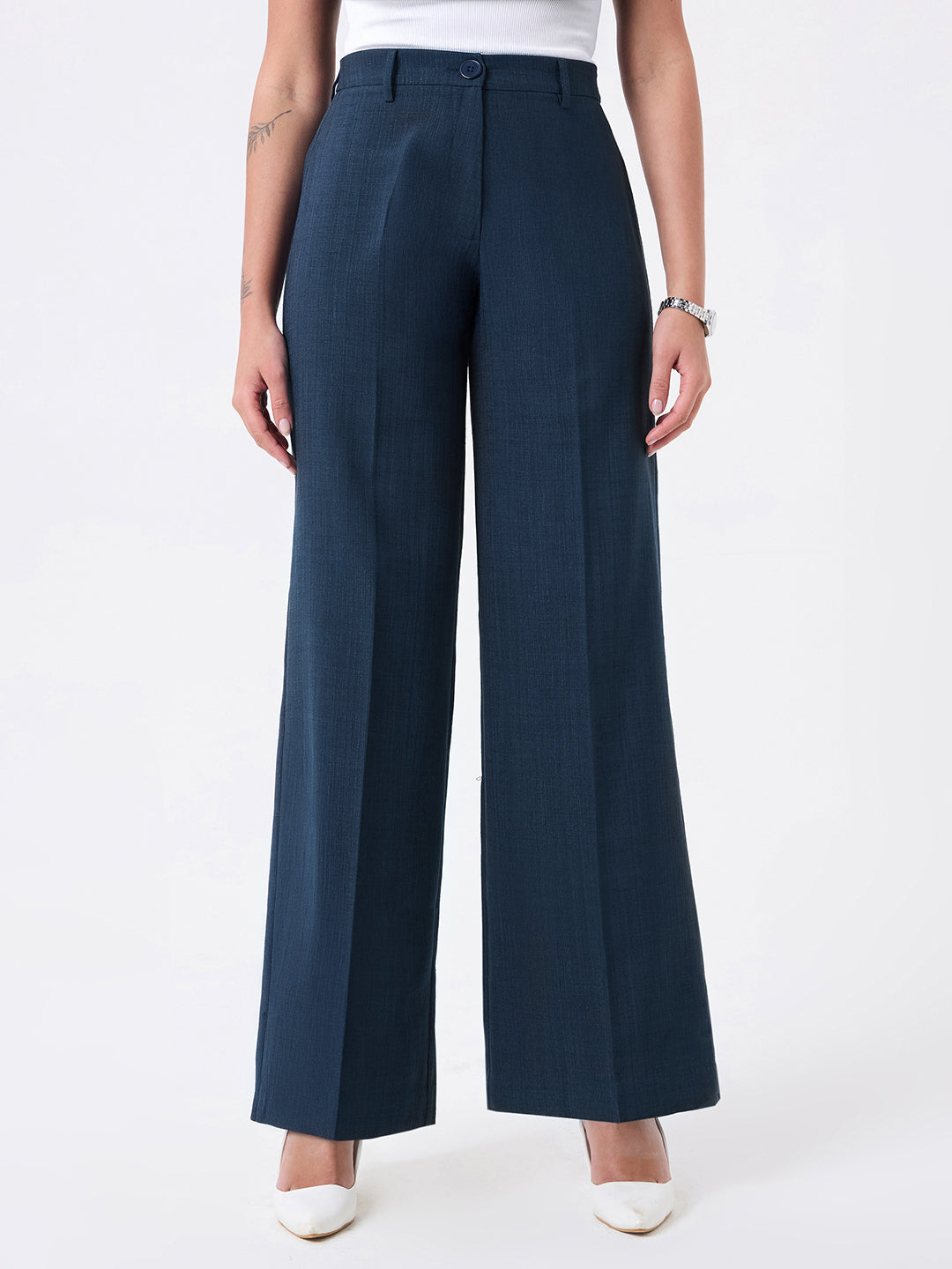 Women Navy Blue Sleeveless Co-ords