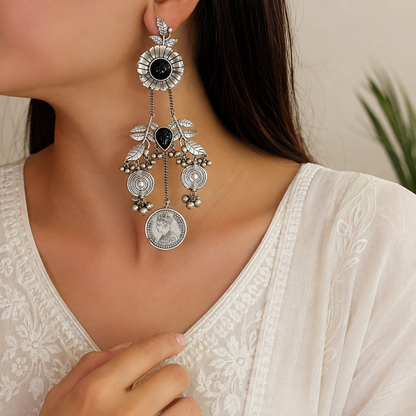 Tara Silver Look Alike Stone Earrings