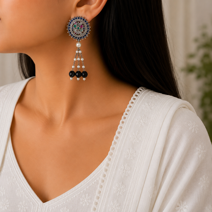 Jinisha Silver Look Alike Earrings