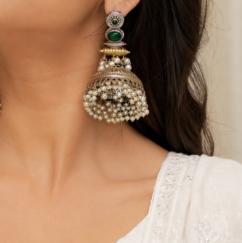 Tarini Look Alike Dual Tone Stone Earring