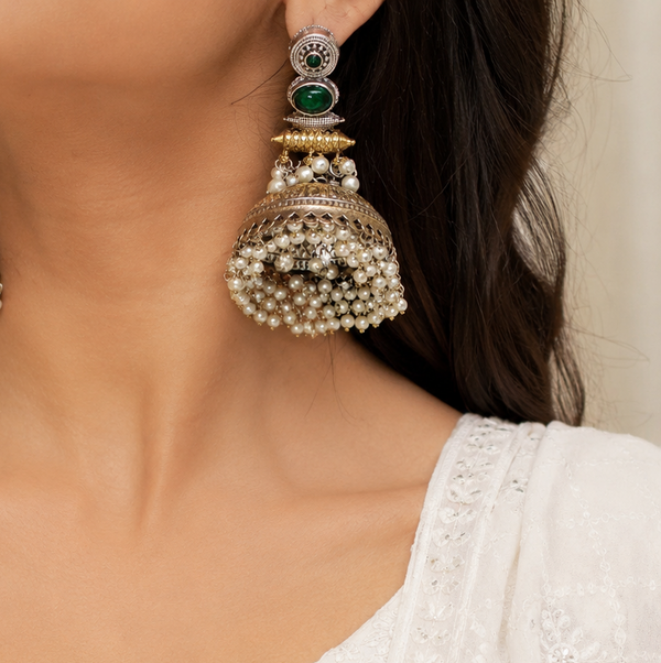 Tarini Look Alike Dual Tone Stone Earring