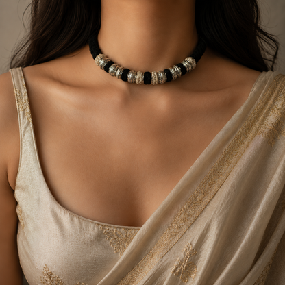 Thread Oxidised Choker Traditional Necklace