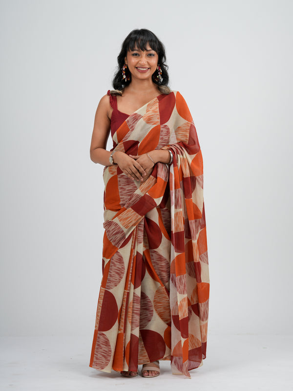 Red & Pink Moon Saree