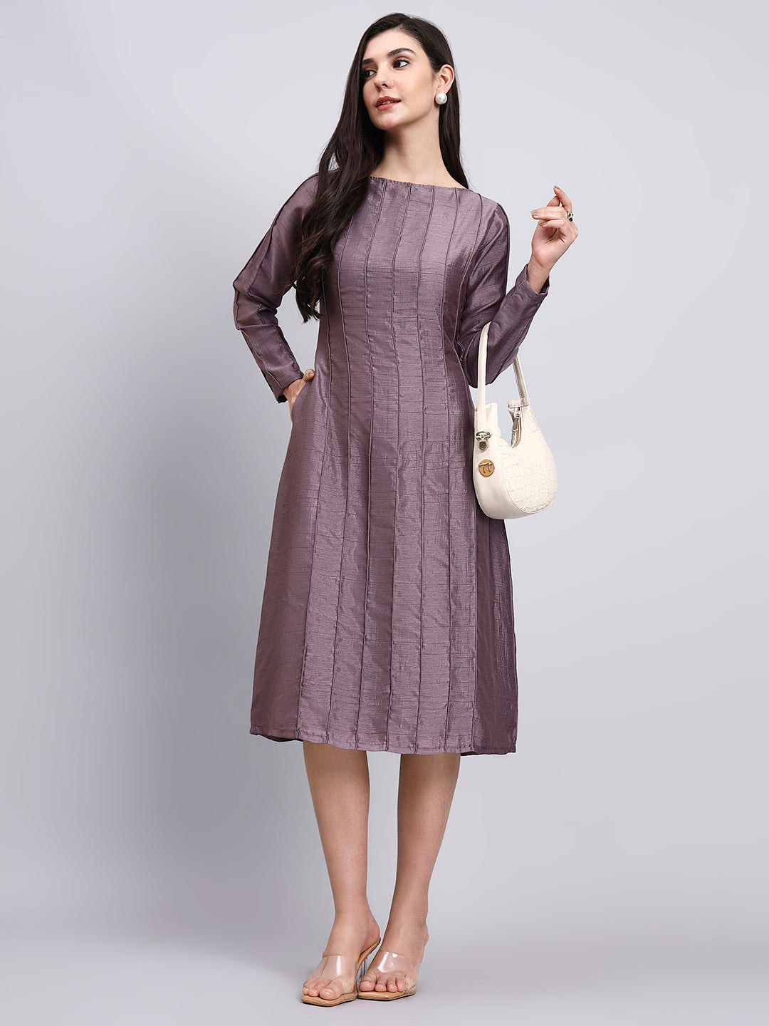 Powersutra Elegant Mauve Structured Dress