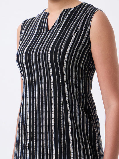 Women Black Midi Straight Dresses