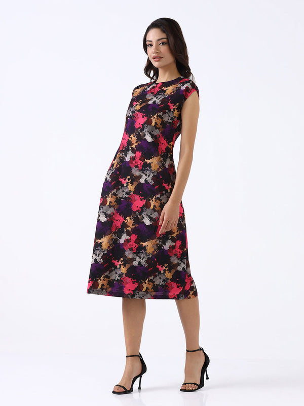 Women Multicolor Drop-shoulder Dress