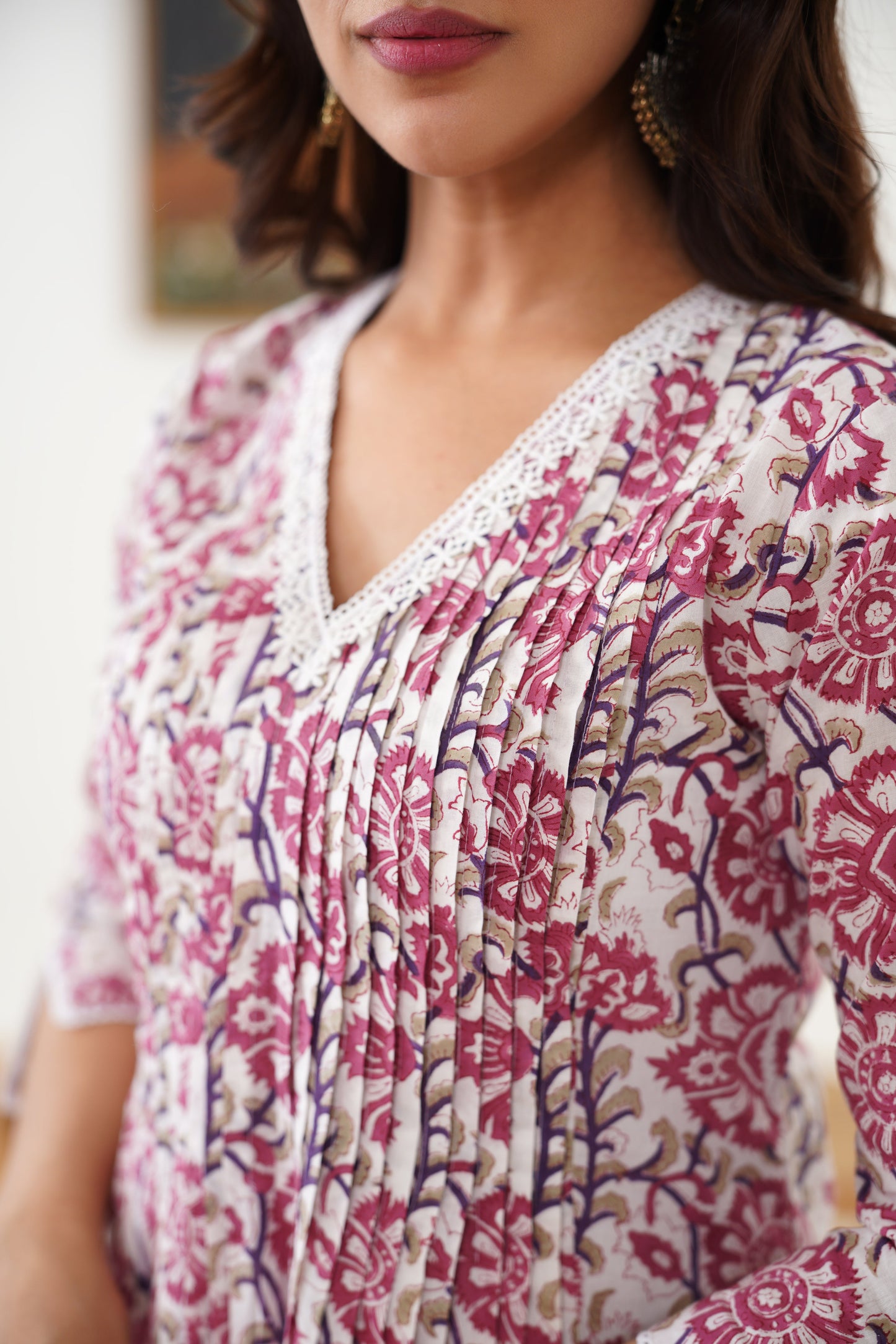 Murraya White Winona Pintucks Kurta Set of 3